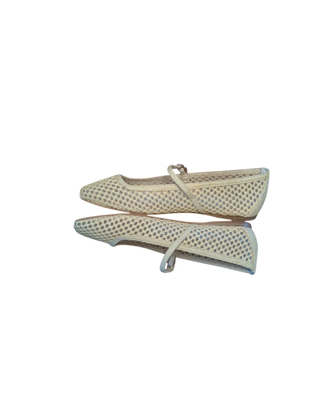Dolce Vita Reyes Woven Mary Janes Natural Raffia Mesh Ballet Flats Size 6.5 - Picture 6 of 9